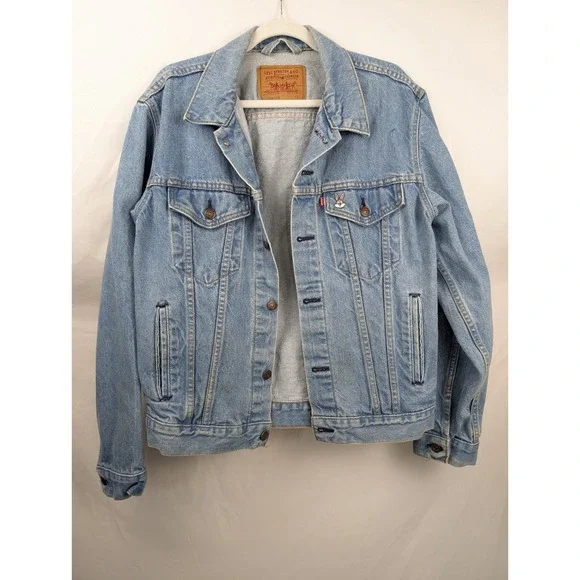 Vtg 80s Levis 71506-0216 Blue Denim Trucker Jean Jacket Light Wash Mens 40L USA - Picture 2 of 9